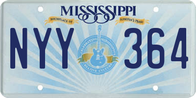 MS license plate NYY364