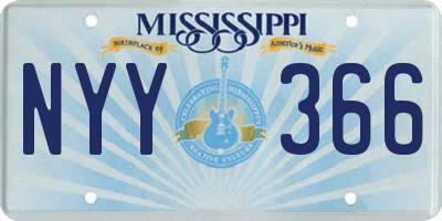 MS license plate NYY366