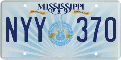 MS license plate NYY370