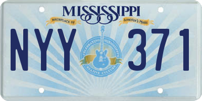 MS license plate NYY371