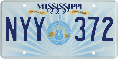 MS license plate NYY372