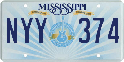 MS license plate NYY374