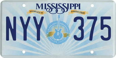 MS license plate NYY375