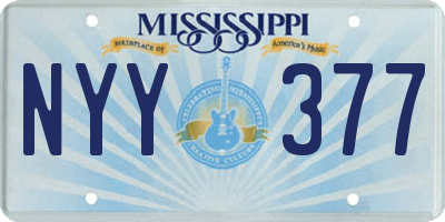 MS license plate NYY377