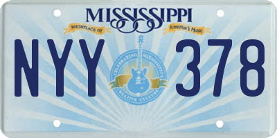 MS license plate NYY378
