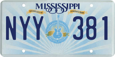 MS license plate NYY381