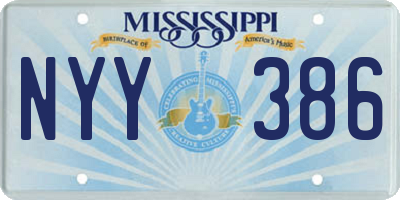 MS license plate NYY386