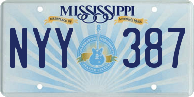 MS license plate NYY387