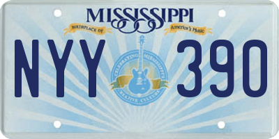 MS license plate NYY390