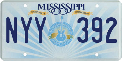 MS license plate NYY392