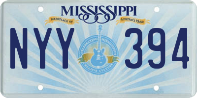 MS license plate NYY394