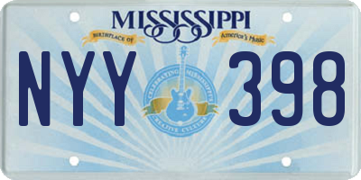 MS license plate NYY398