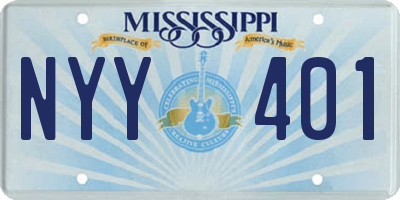 MS license plate NYY401