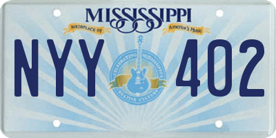 MS license plate NYY402