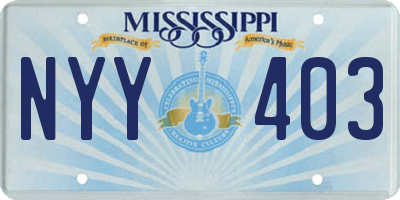 MS license plate NYY403