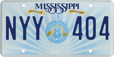 MS license plate NYY404