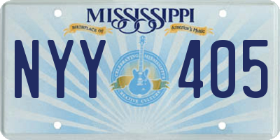 MS license plate NYY405