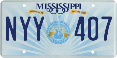 MS license plate NYY407