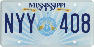 MS license plate NYY408