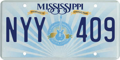 MS license plate NYY409