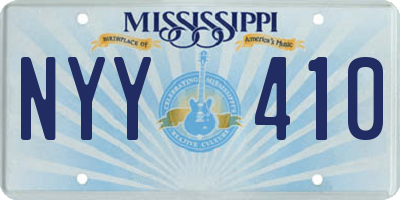 MS license plate NYY410