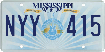 MS license plate NYY415