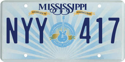 MS license plate NYY417