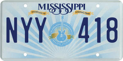 MS license plate NYY418
