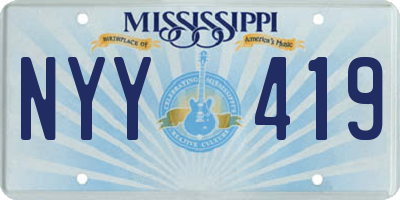 MS license plate NYY419