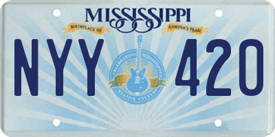 MS license plate NYY420