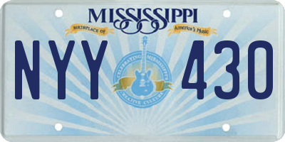 MS license plate NYY430