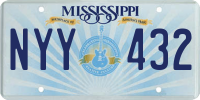 MS license plate NYY432