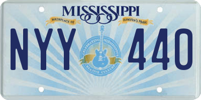 MS license plate NYY440