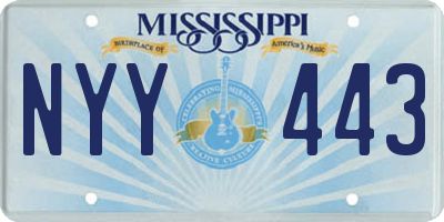 MS license plate NYY443