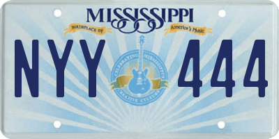 MS license plate NYY444