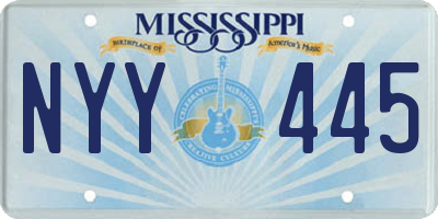MS license plate NYY445