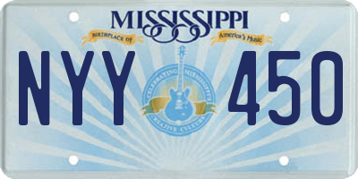 MS license plate NYY450