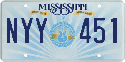 MS license plate NYY451