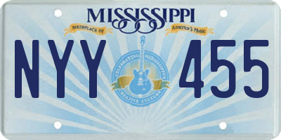 MS license plate NYY455