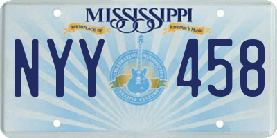 MS license plate NYY458