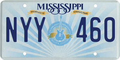 MS license plate NYY460