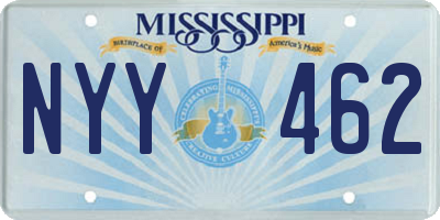 MS license plate NYY462