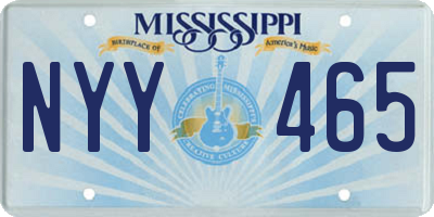 MS license plate NYY465