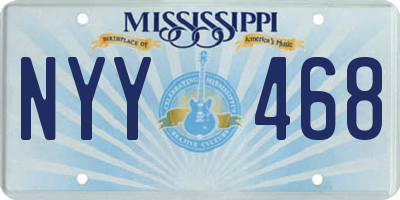 MS license plate NYY468