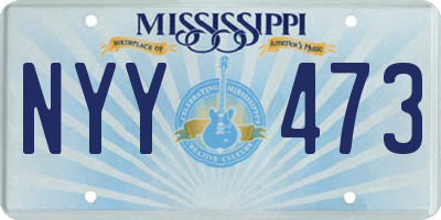MS license plate NYY473