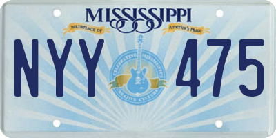 MS license plate NYY475