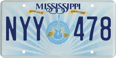 MS license plate NYY478