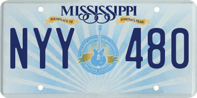 MS license plate NYY480