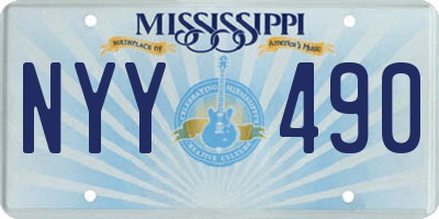 MS license plate NYY490