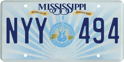 MS license plate NYY494